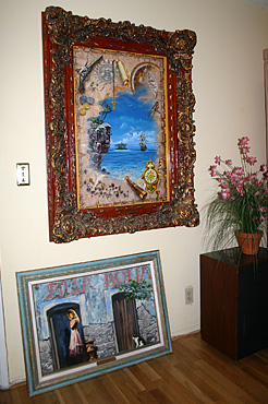 pirate painting with fancy ornate frame