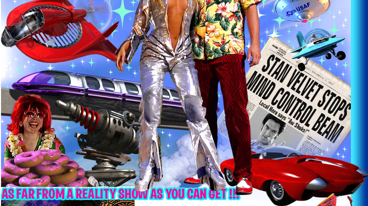 Matt Lewis as goofy P.I. Stan Velvet, fighting fantastic crime wherever it happens in Lost Vegas. Mind control beams, ufos and space ray guns are no match for Stans idiocy