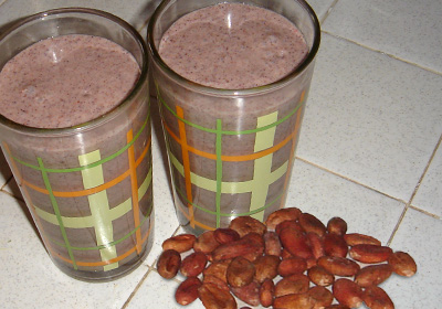 raw chocolate in freezer