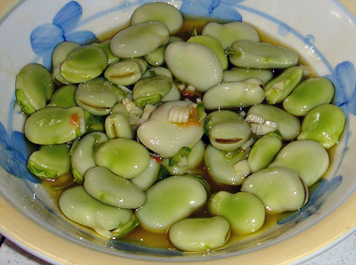 raw fava beans with olive oil and garlic. Great for HGH and prostate support
