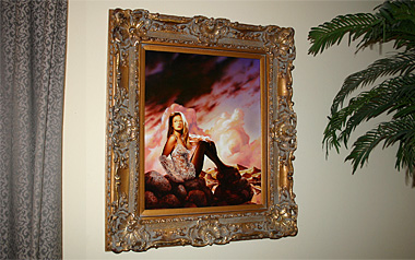 Markus painting with fancy ornate frame from MGM suite
