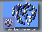 Carrara atomize modifier on checker textured ball