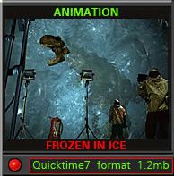 c4d dinosaur frozen in ice made with cinema 4d, which is an animation package like 3DS Max or Lightwave