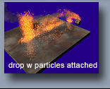 Carrara physics affected drop object with two particle generators attached