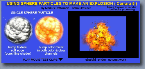 Using sphere particles to make an explosion in Carrara, also using the punchline shader