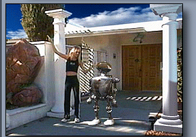 Debbie and Robot animation demonstrating shadowcatcher and background backdrop settings